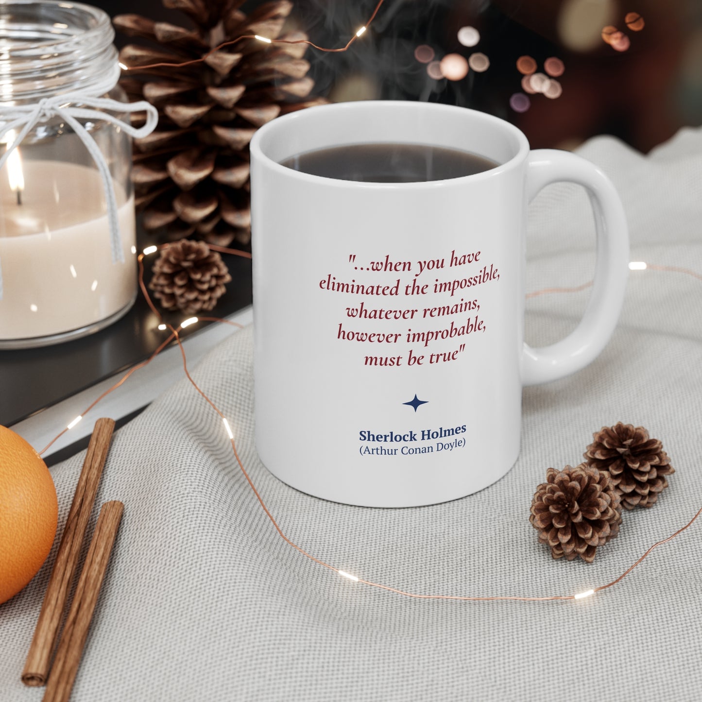 Arthur Conan Doyle Quote Coffee Mug 11oz Ceramic Classic Literature Gift