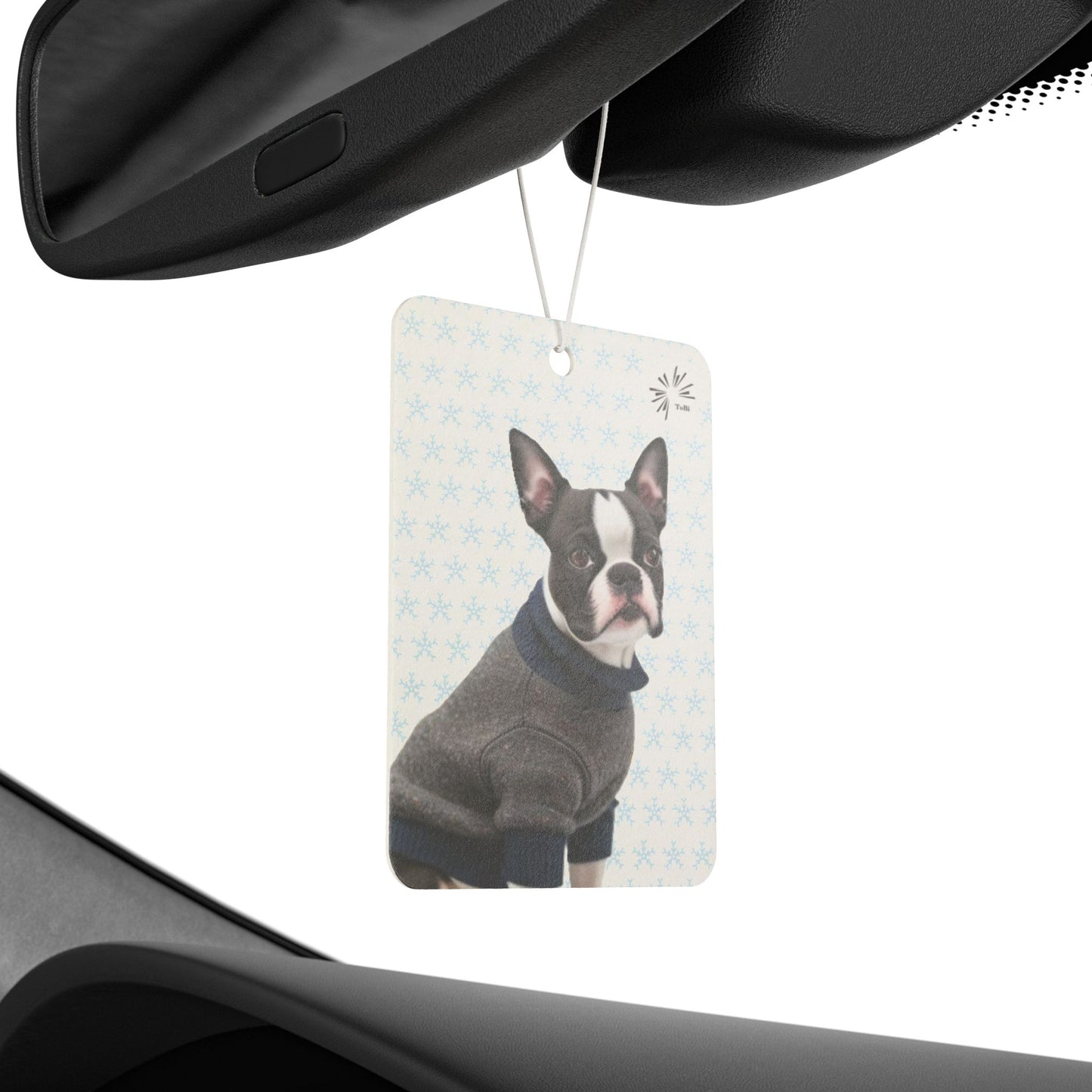 Sweater Dog Car Air Freshener, Cute Boston Terrier Car Fragrance, by TokyoBill