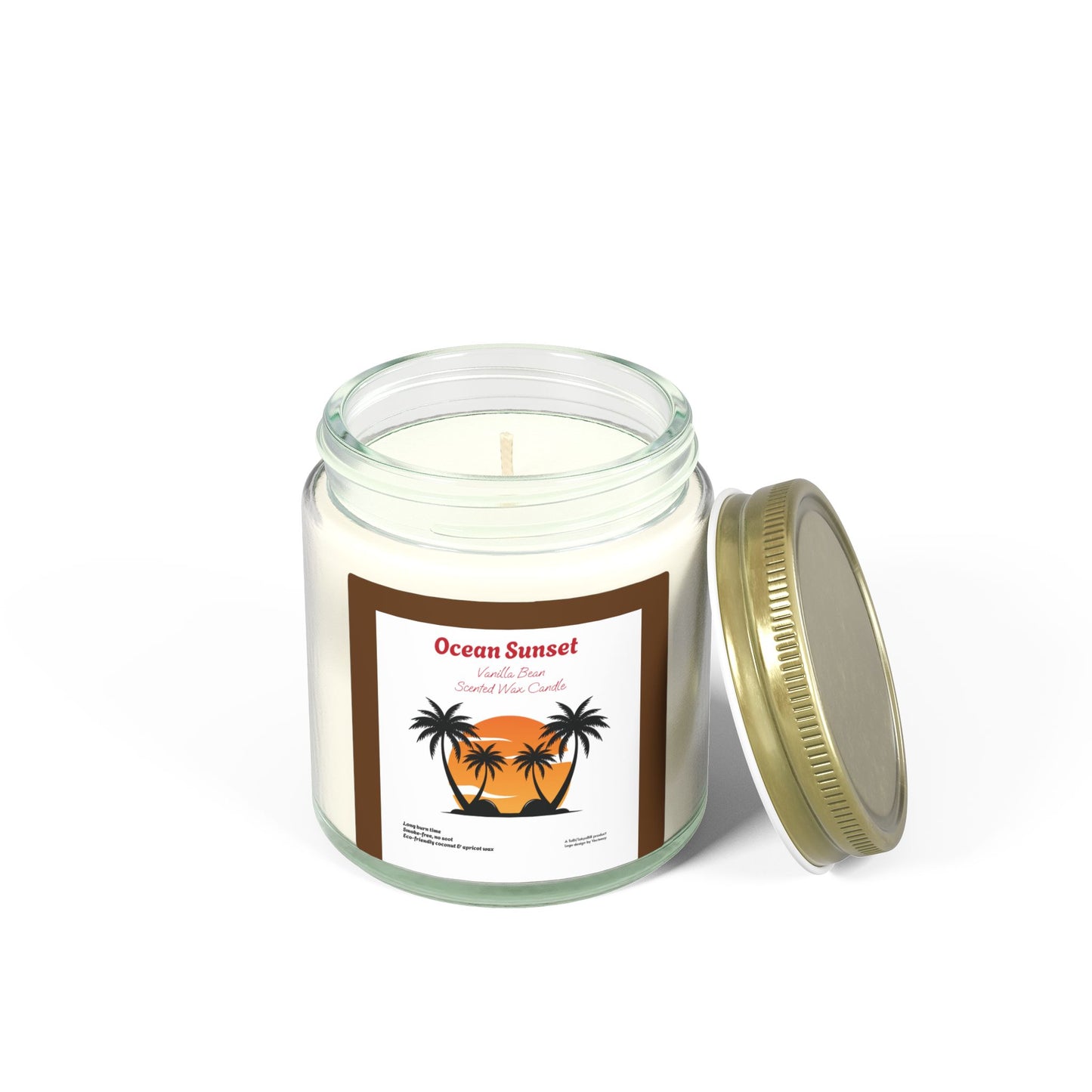 Ocean Sunset Vanilla Bean Scented Candle | Hand-Poured USA | Coconut Apricot Wax
