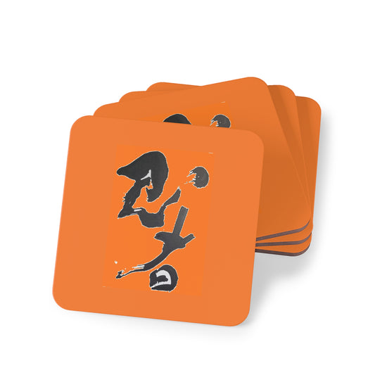 Square Orange Coasters w/ 'Ninja' in kanji, by TokyoBill