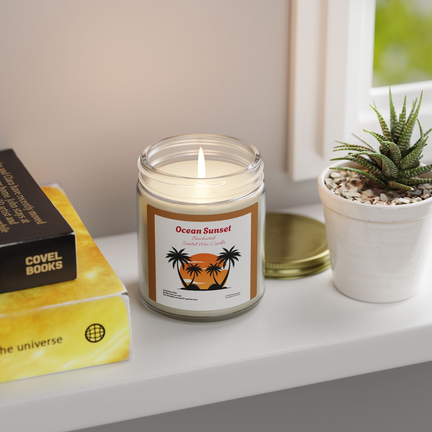 OCEAN SUNSET Beachwood Scented Candle | Hand-Poured USA | Coconut Apricot Wax
