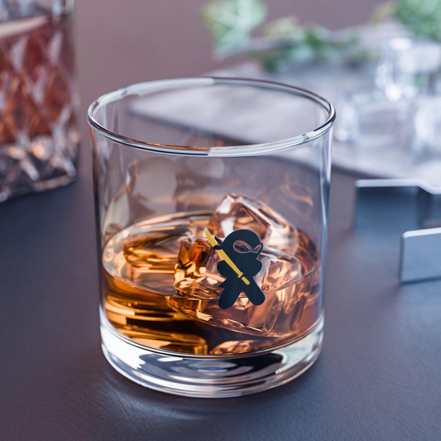 Ninja Rocks Glass 10oz – Japan-Inspired Barware | Whisky Glass | Japanese Culture Gift | Cocktail Glass