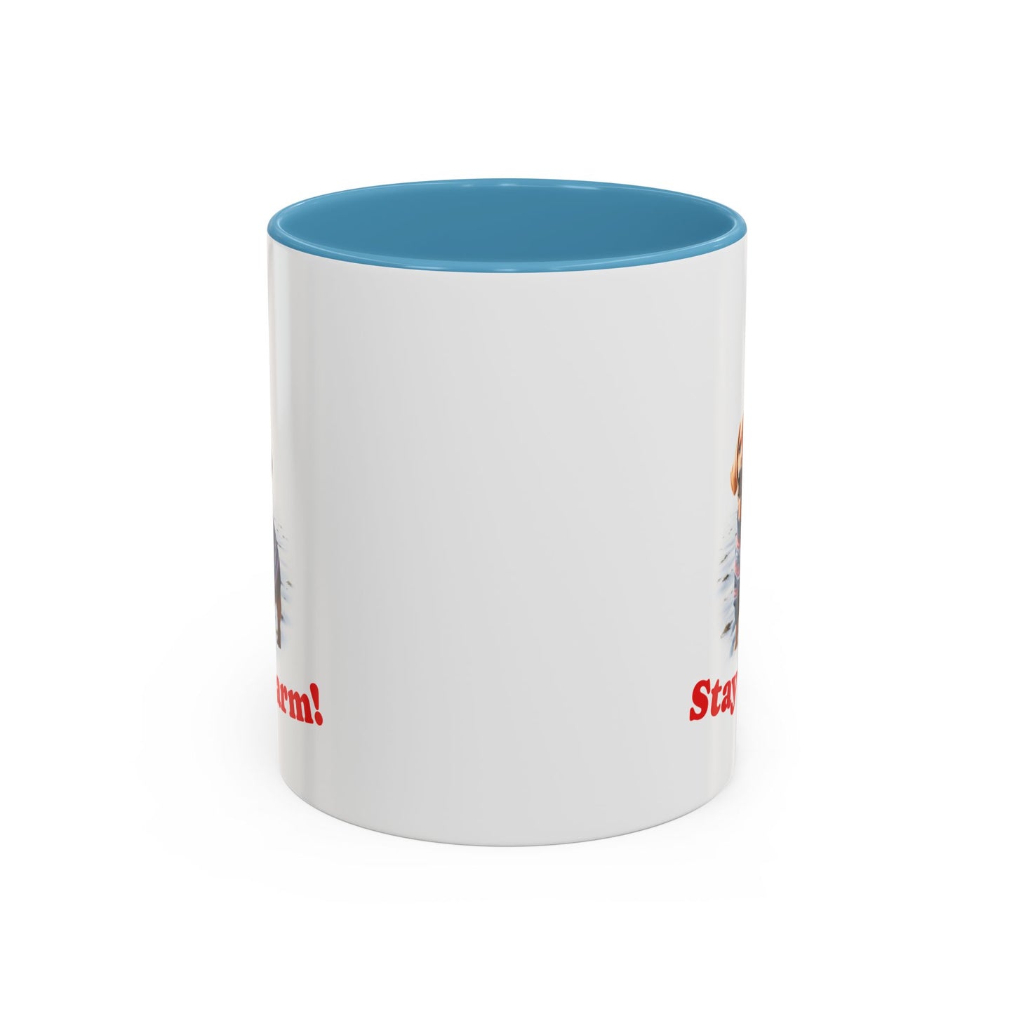 Two-tone Accent 11 oz Coffee Mug w/ Dachshund Sweater Dog, by TokyoBill