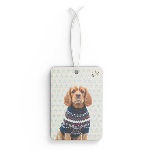 Sweater Dog Car Air Freshener, Cute Cocker Spaniel Car Fragrance, by TokyoBill