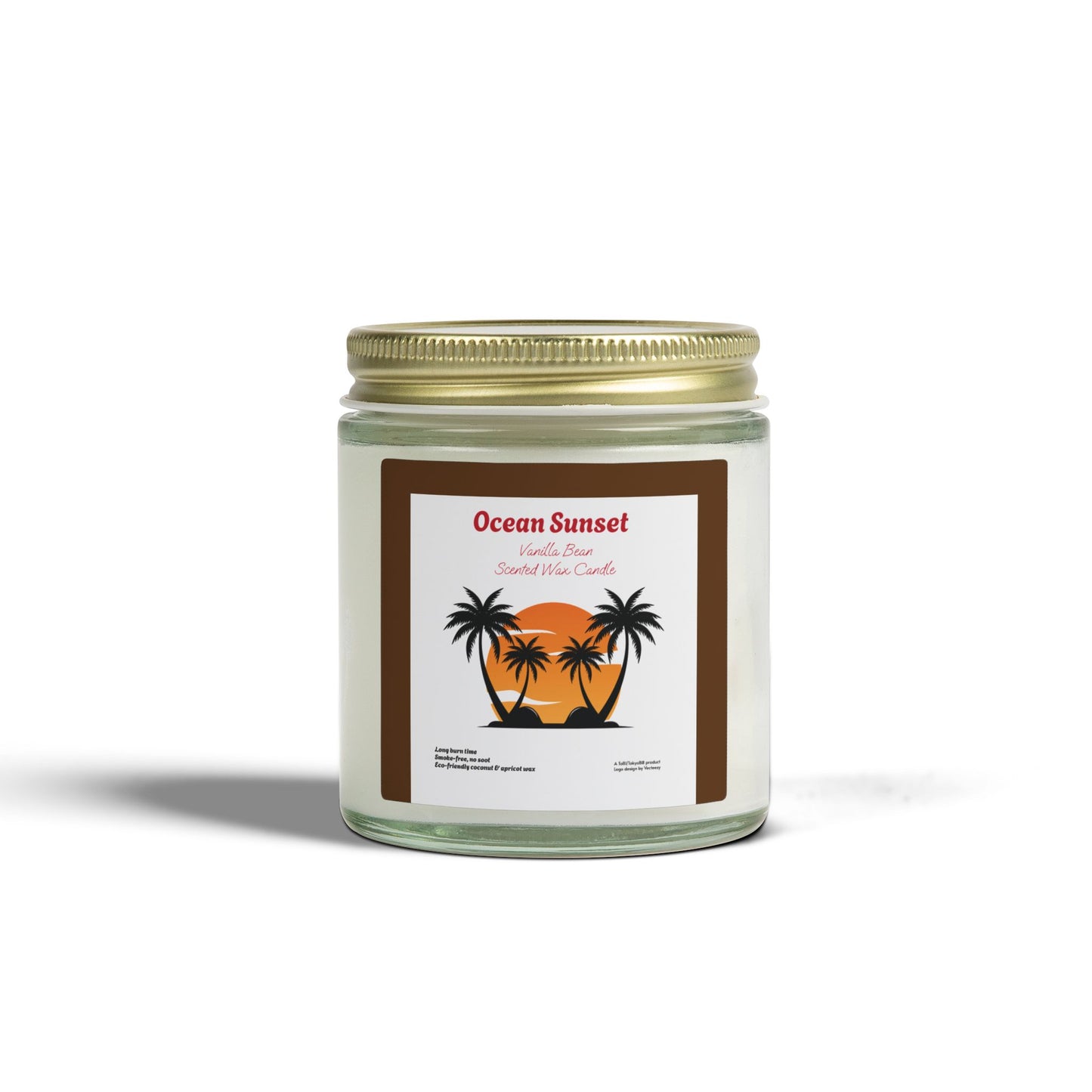 Ocean Sunset Vanilla Bean Scented Candle | Hand-Poured USA | Coconut Apricot Wax
