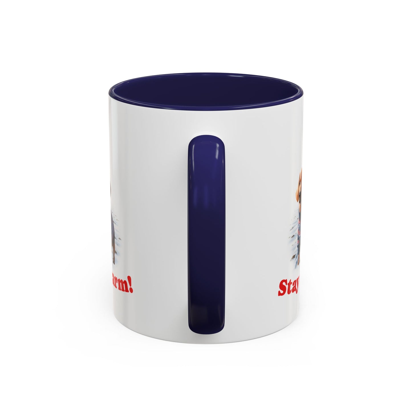 Two-tone Accent 11 oz Coffee Mug w/ Dachshund Sweater Dog, by TokyoBill