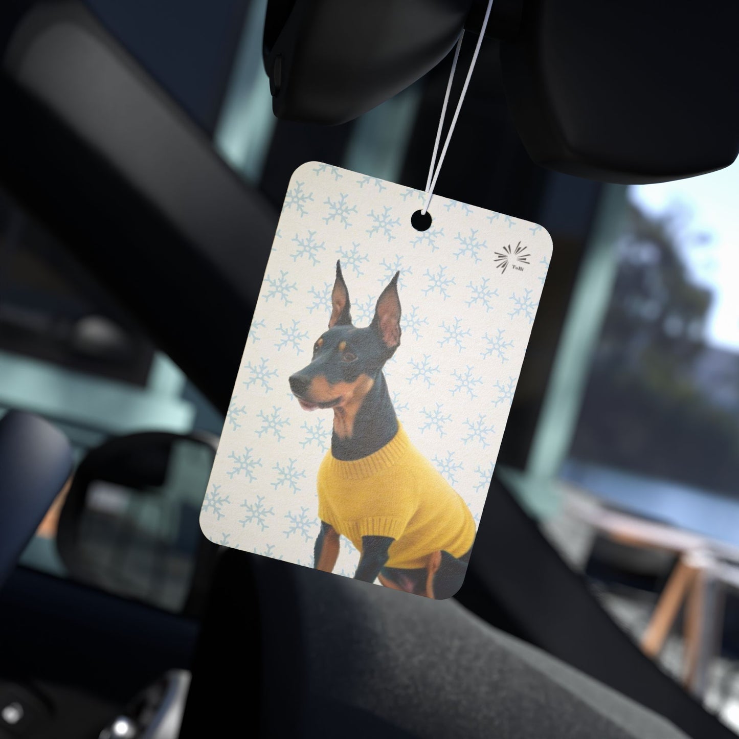 Sweater Dog Car Air Freshener | Cute Miniature Pinscher Car Décor by TokyoBill
