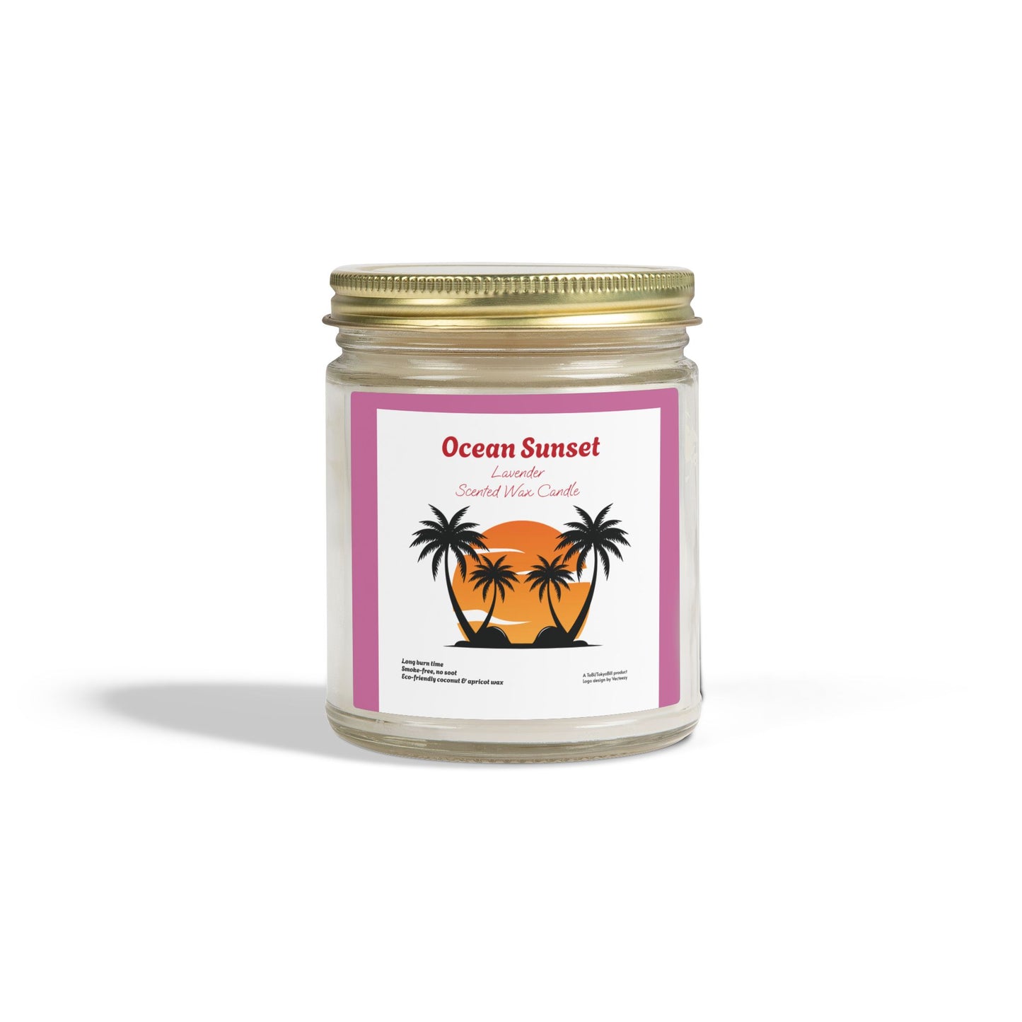 Ocean Sunset Lavender Scented Candle | Hand-Poured USA | Coconut Apricot Wax