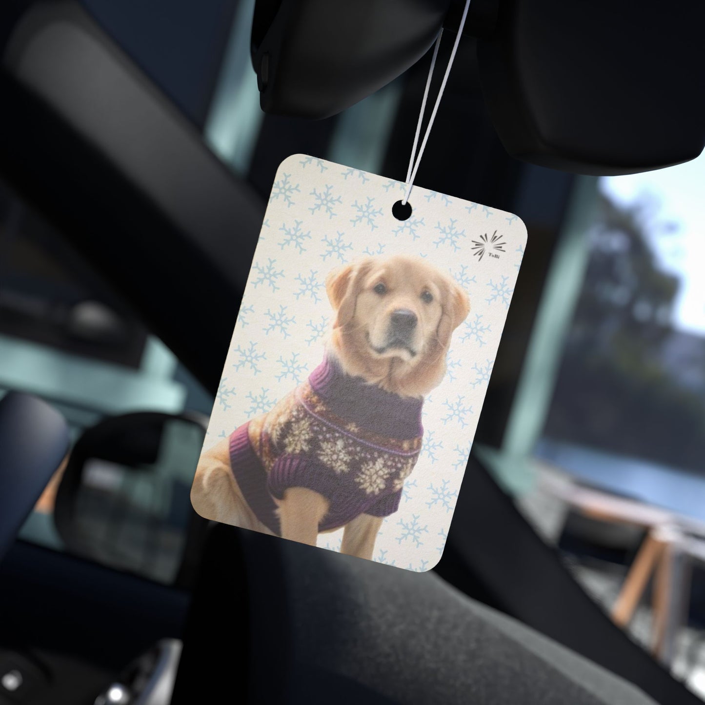 Sweater Dog Car Air Freshener | Cute Golden Retriever Car Décor by TokyoBill