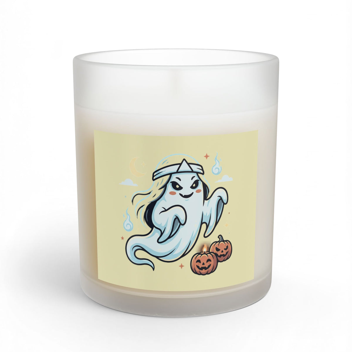 Spooky Japan ghost, Halloween soy wax candle, long burn 55-70 hours, 11oz reusable glass jar,  by TokyoBill