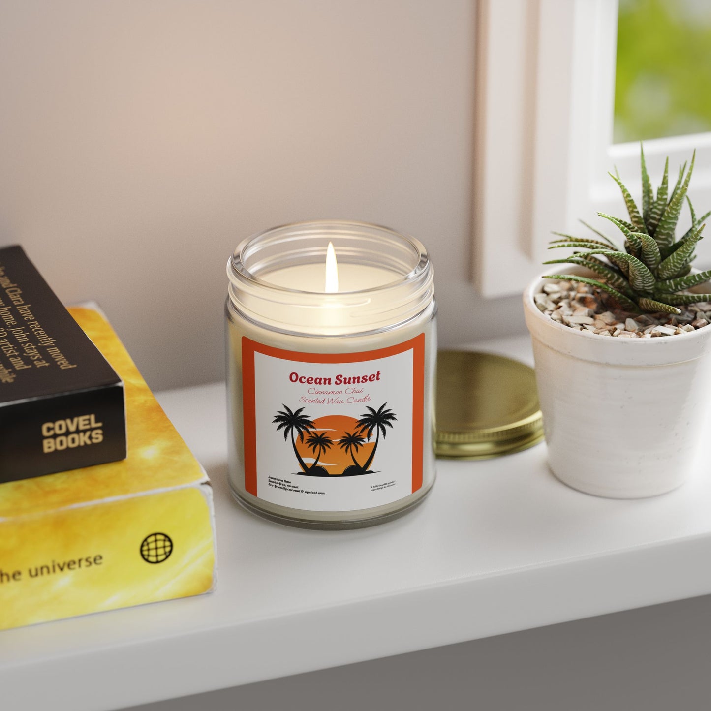 Ocean Sunset Beachwood Scented Candle | Hand-Poured USA | Coconut Apricot Wax