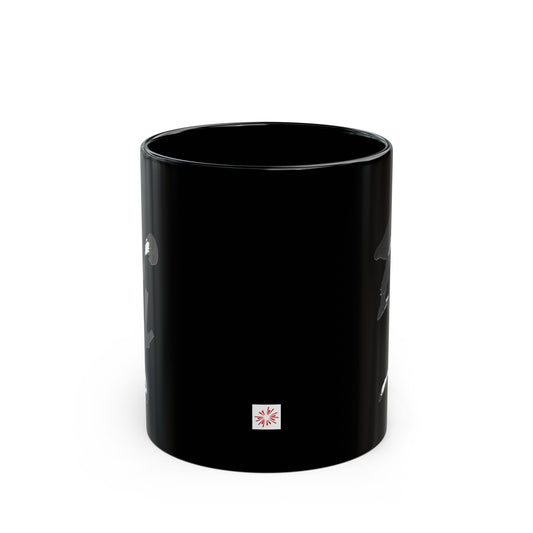 Black Mug (11 oz) 'Ninja' in black kanji, Coffee Mug by TokyoBill
