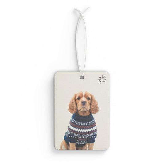 Sweater Dog Car Air Freshener, Cute Cocker Spaniel Car Fragrance, by TokyoBill