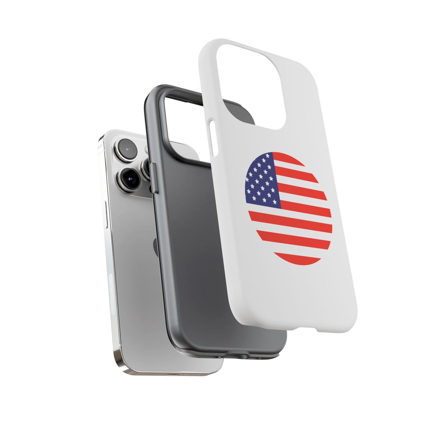 Circular USA Flag iPhone Case (Tough Case model series 14) by TokyoBill