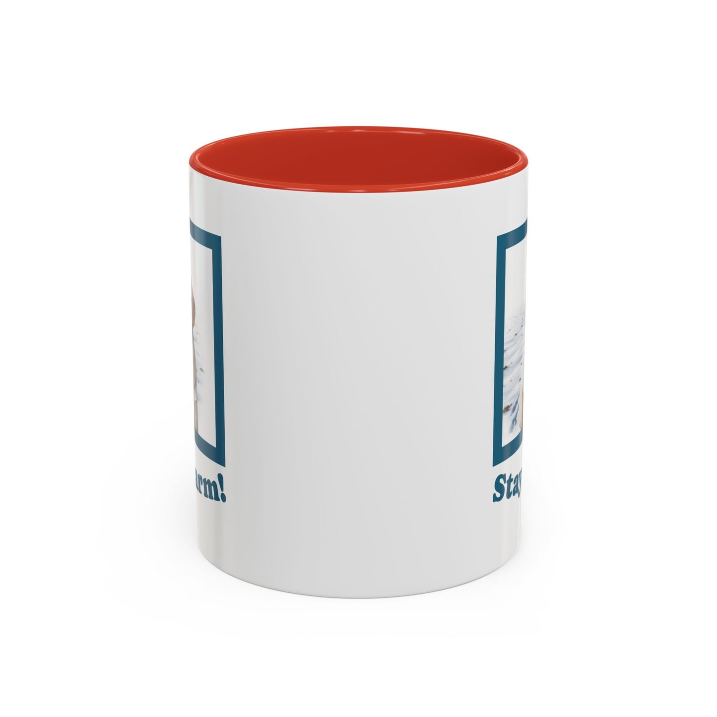 Two-tone Accent 11 oz Coffee Mug w/ Mini White Poodle Sweater Dog, by TokyoBill