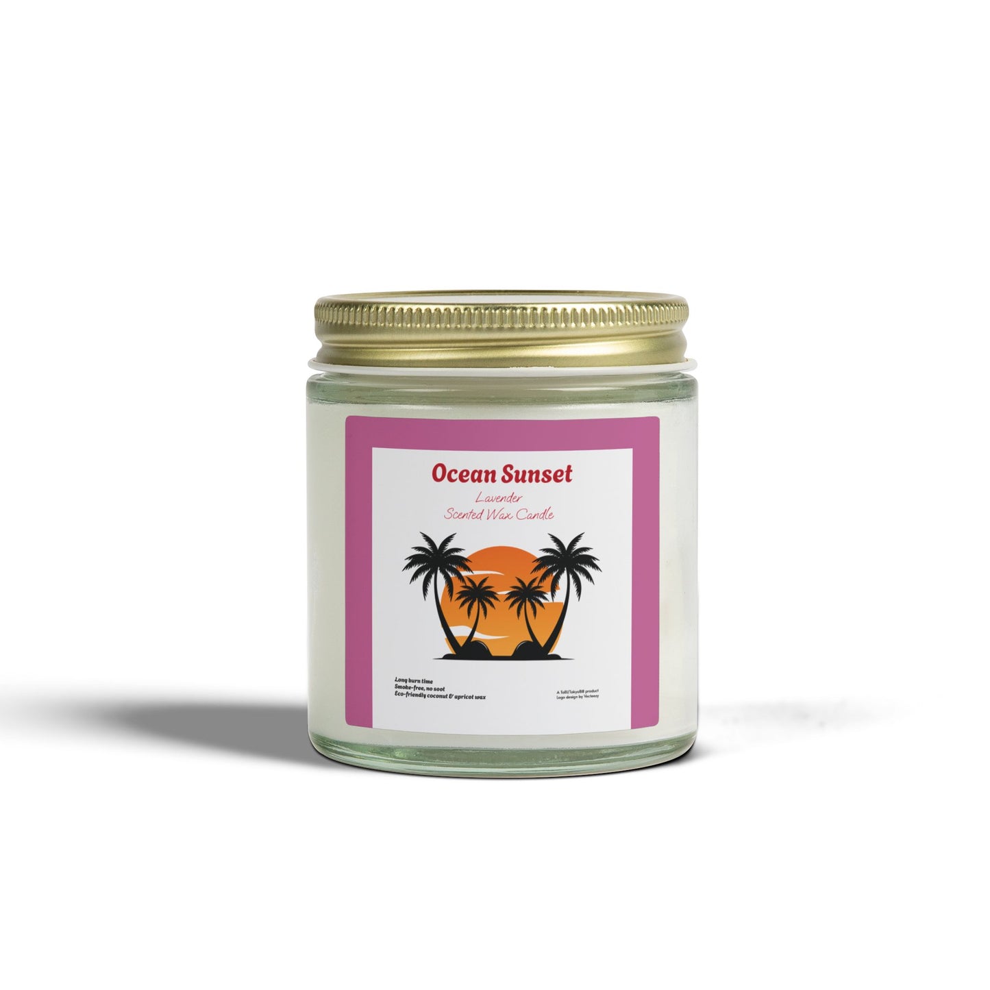 Ocean Sunset Lavender Scented Candle | Hand-Poured USA | Coconut Apricot Wax