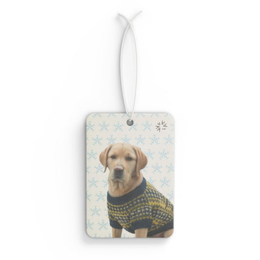 Sweater Dog Car Air Freshener | Cute Yellow Labrador Car Décor by TokyoBill
