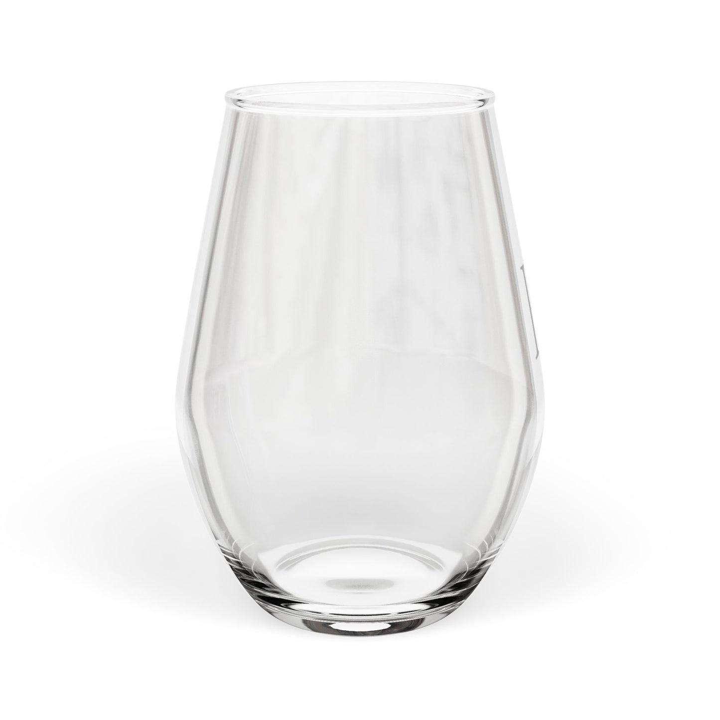 Stemless 11.75oz Wine Glass w/Letter B monogram initial, by TokyoBill
