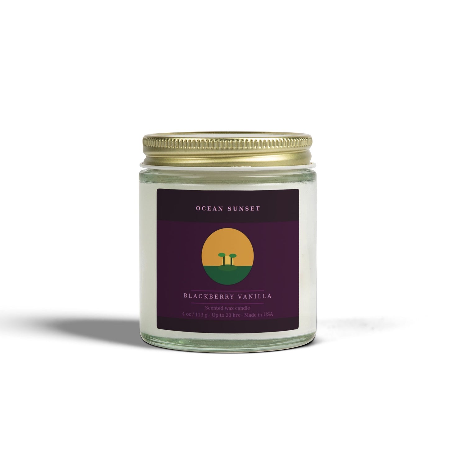 Ocean Sunset | Blackberry Vanilla Scented Candle | Hand-Poured in USA
