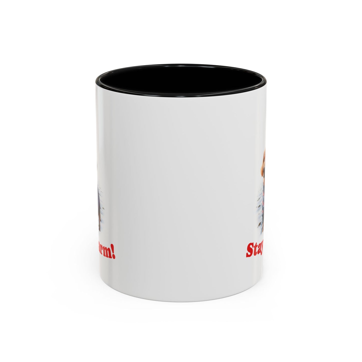 Two-tone Accent 11 oz Coffee Mug w/ Dachshund Sweater Dog, by TokyoBill