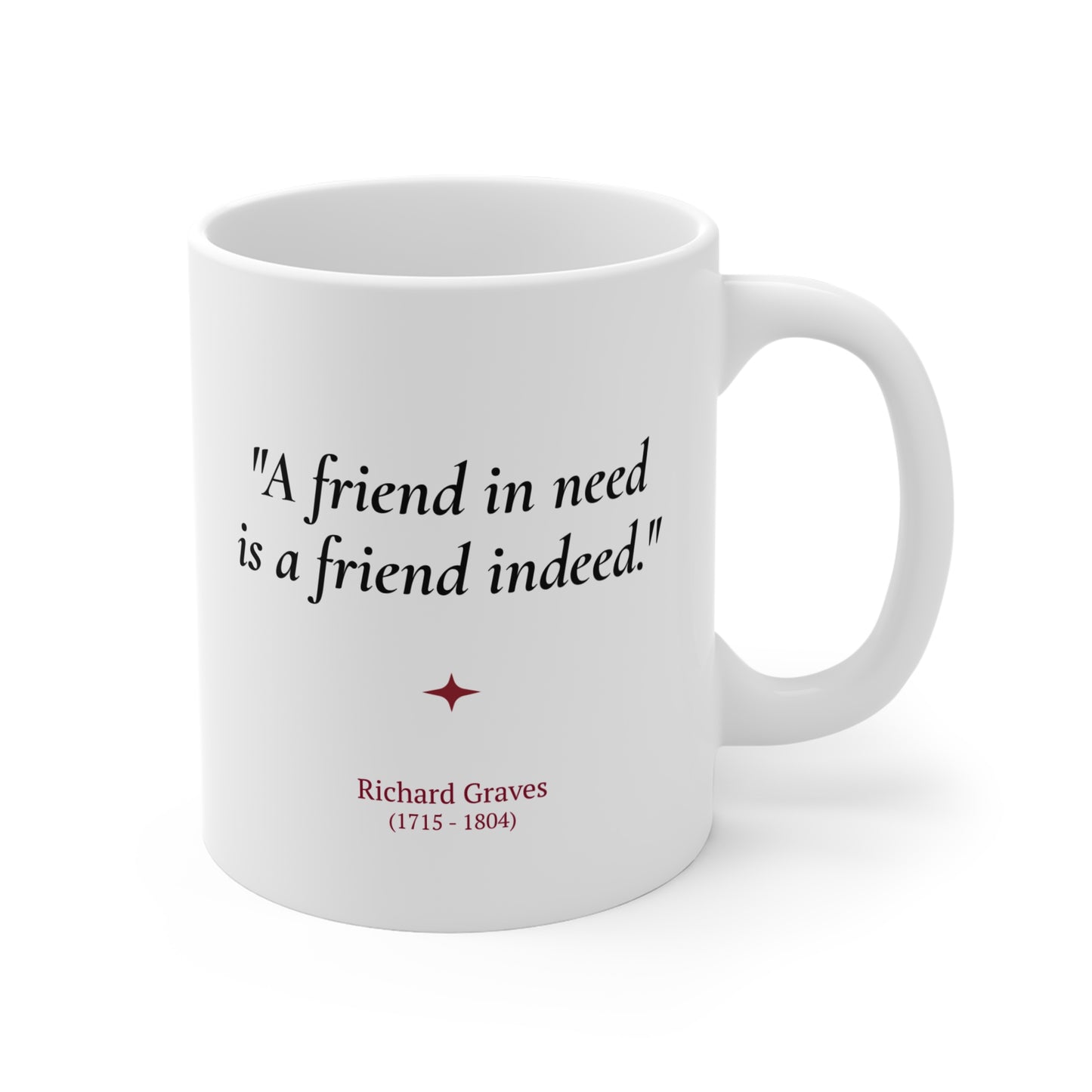 Richard Graves Quote Mug | 18th Century Wit Gift | 11oz Ceramic Mug