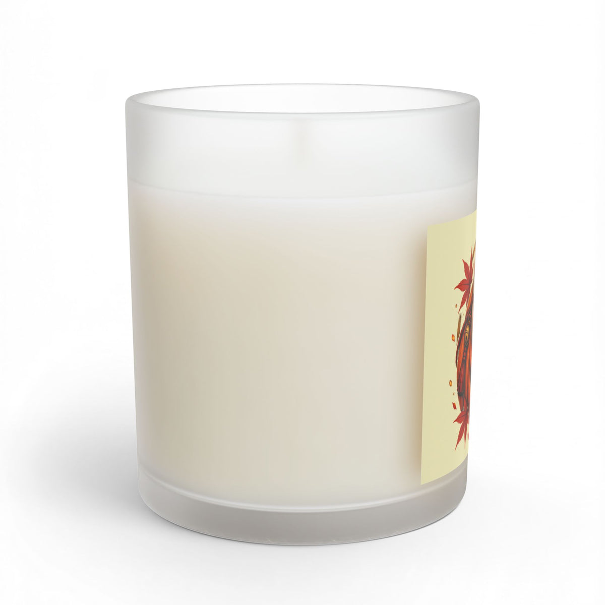 Jack o'lantern wearing Kitsune mask, Halloween soy wax candle, long burn 55-70 hours, 11oz reusable glass jar,  by TokyoBill