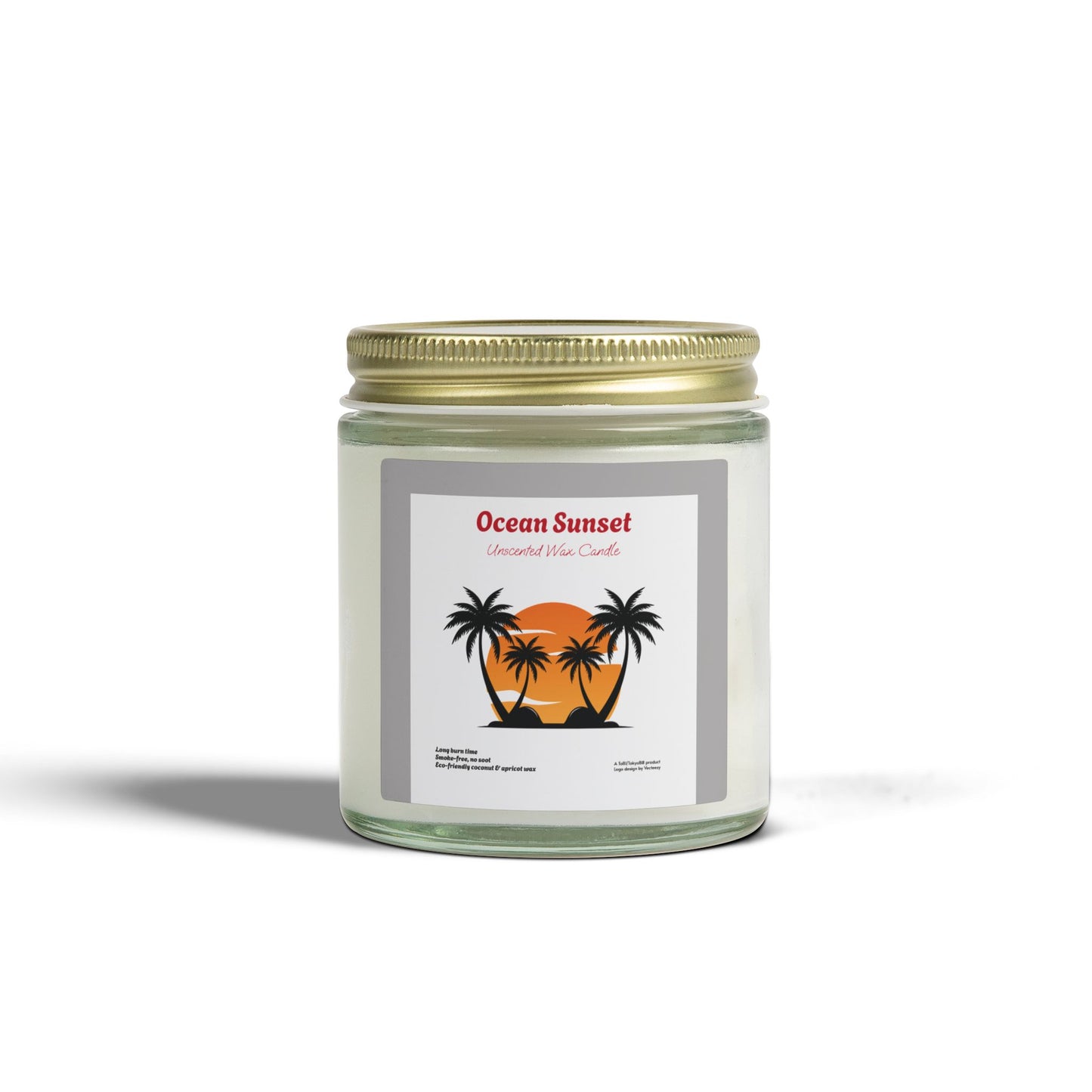 Ocean Sunset Unscented Candle | Hand-Poured USA | Coconut Apricot Wax