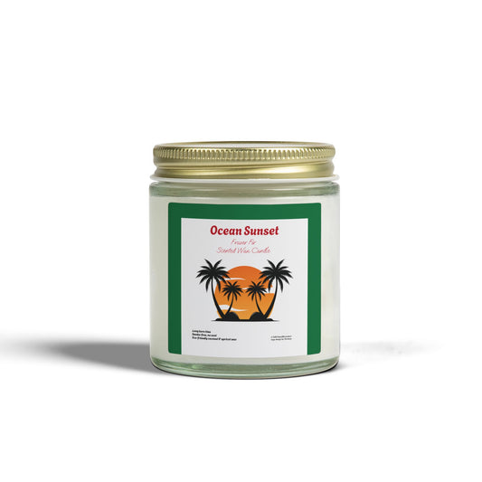 Ocean Sunset Fraser Fir Scented Candle | Hand-Poured USA | Coconut Apricot Wax
