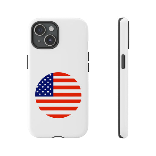 Circular USA Flag iPhone Case (Tough Case model series 15) by TokyoBill